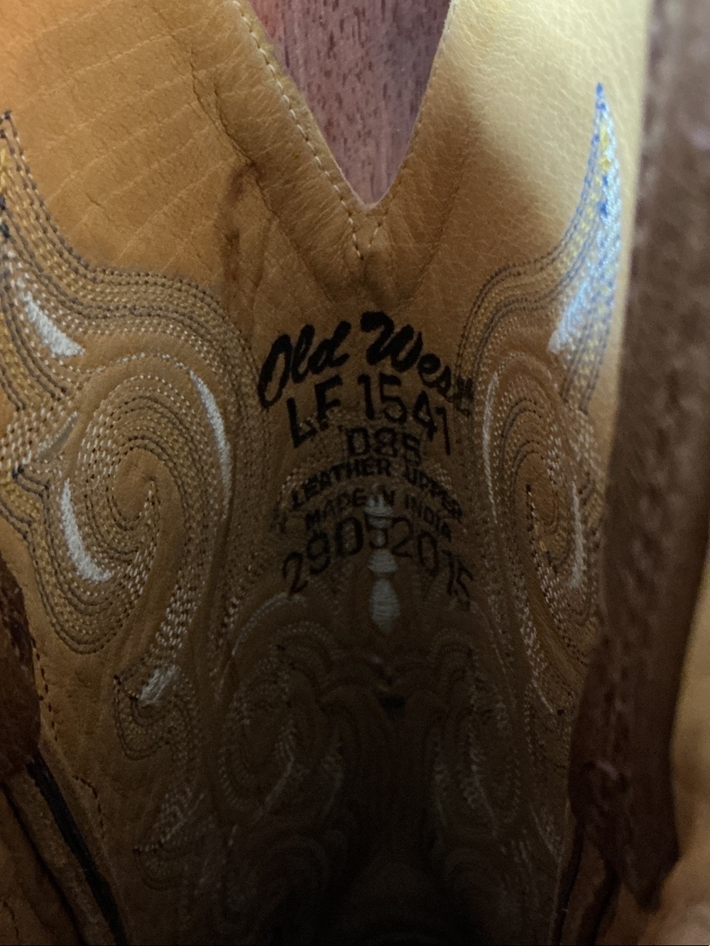 Old West Brown Leather Women's Western Embroidered Heeled Boots - Picture 2 of 11